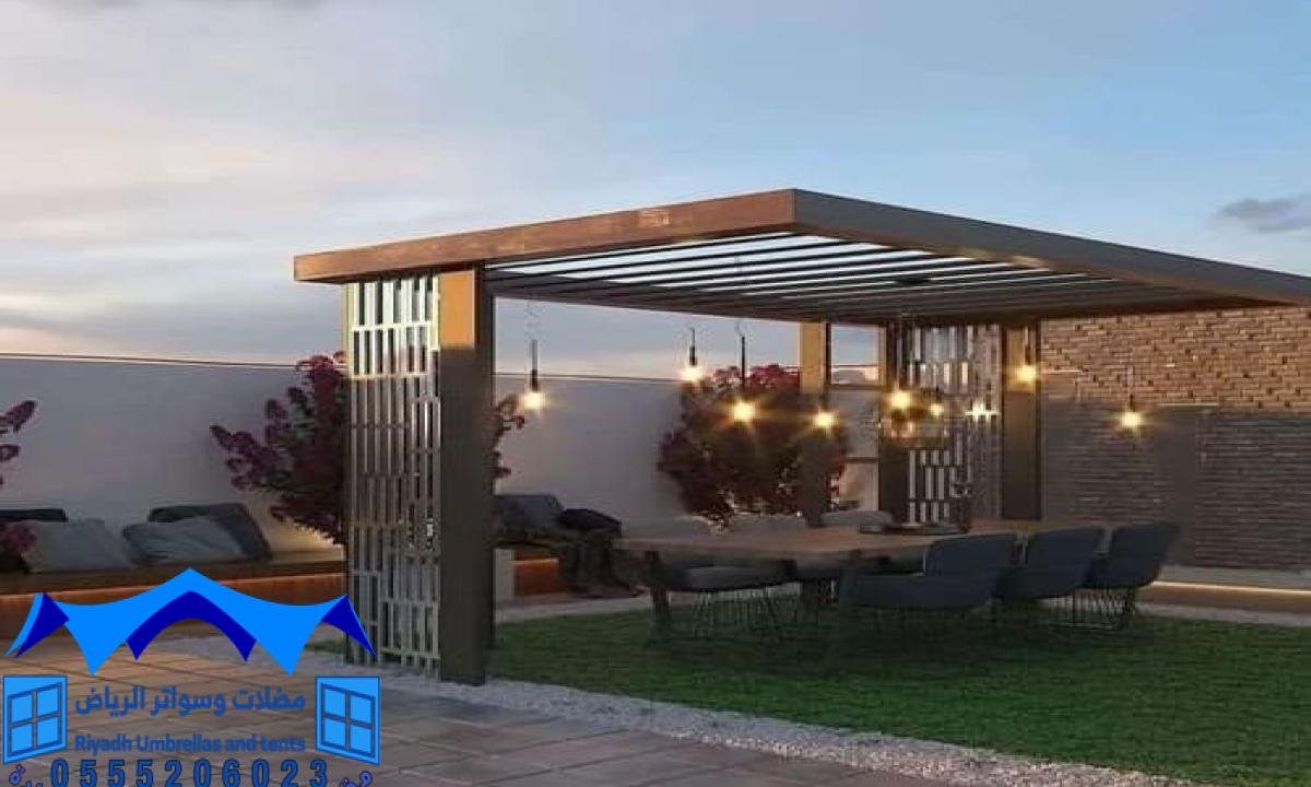 تصميم وتنفيذ مظلات لحدائق الرياض لحماية الأشجار والنباتات من العوامل الجوية.